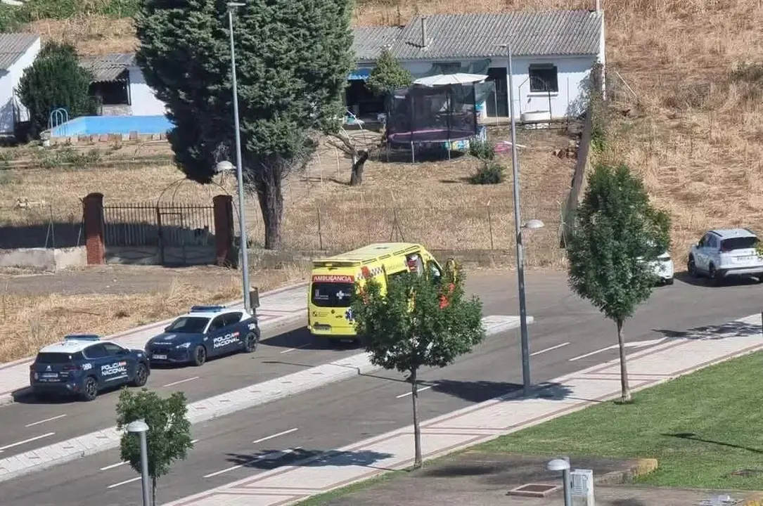 Efectivos policiales y de Emergencias Sacyl en el lugar en el que se localizó el cuerpo.