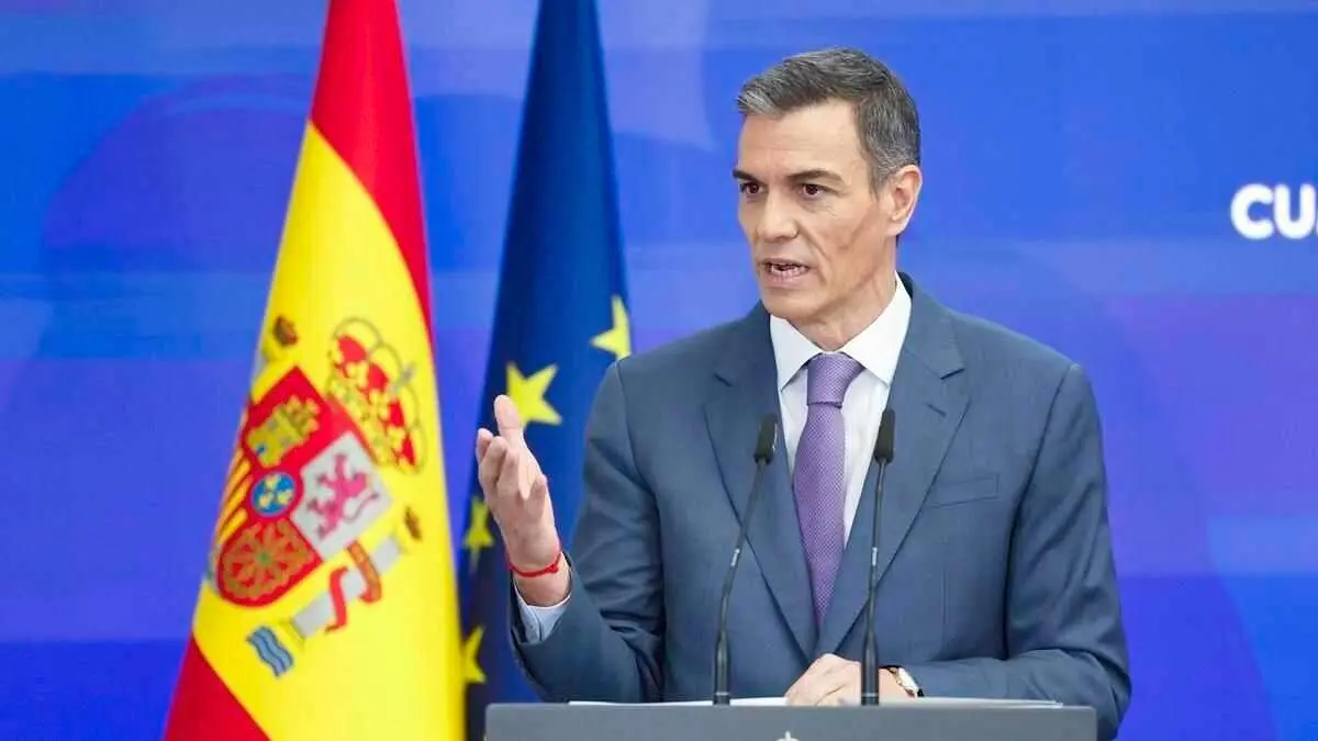 Pedro Sánchez, durante su comparecencia de este lunes.
