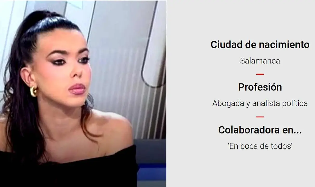 Sarah Santaolalla se publicita en las televisiones como abogada.