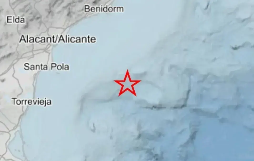 Epicentro de uno de los sismos registrados en la costa alicantina