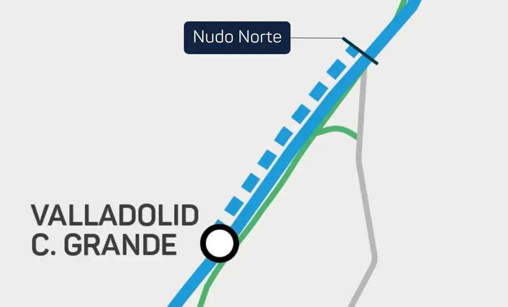 Mapa de actuación de los trabajos recién adjudicados por Adif en Valladolid.