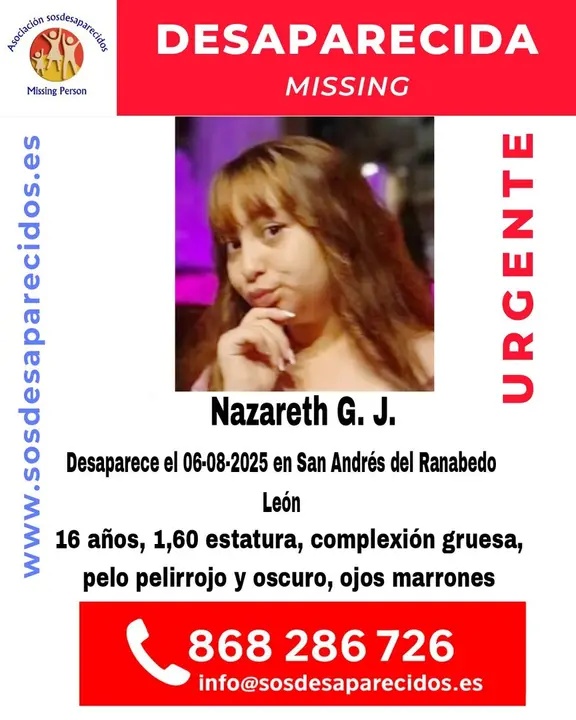 Cartel de sosdesaparecidos lanzado para la búsqueda de la menor.