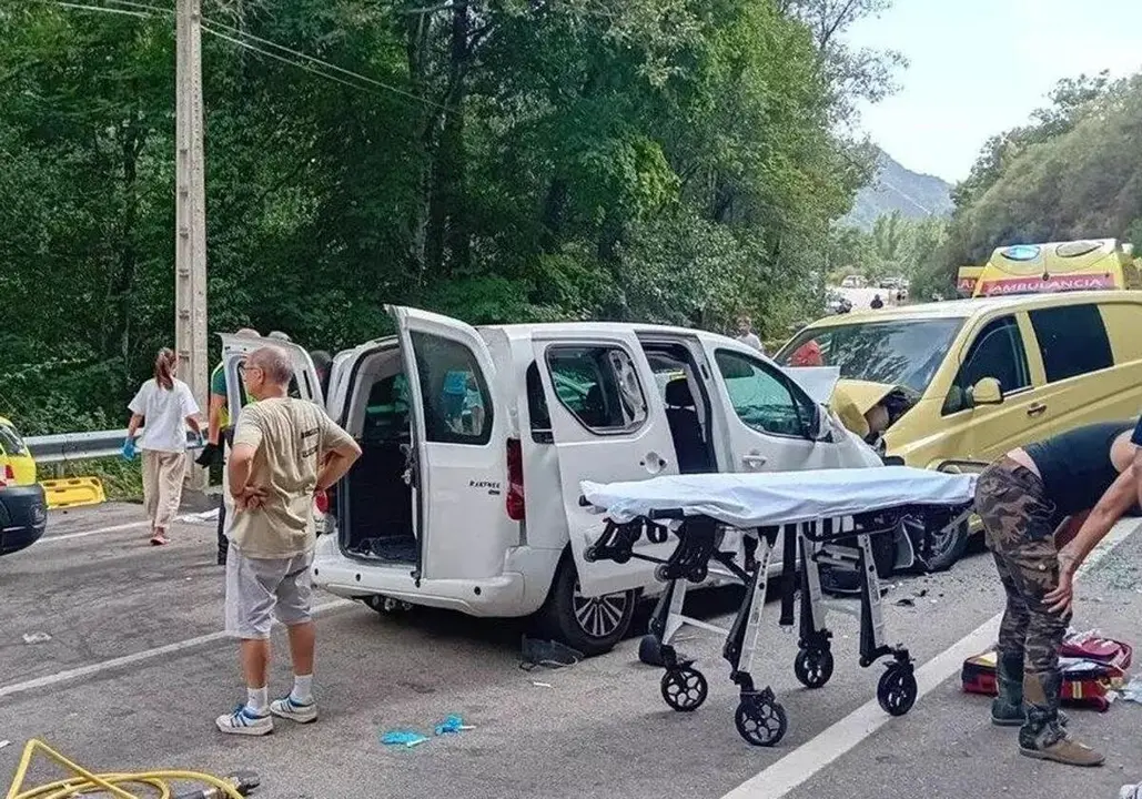 Imagen del lugar del accidente en Palacios del Sil. Foto: Sepeis León.
