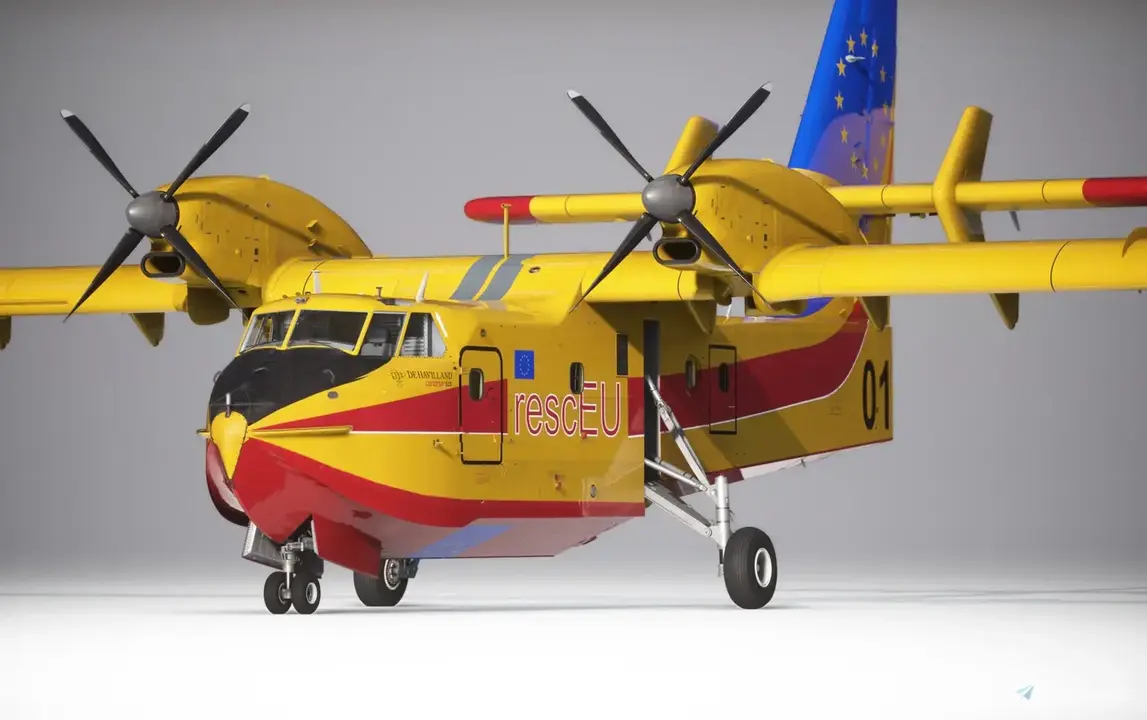 Imagen del avión RescuEU que ahora de desplaza a España para auxiliar en la extinción.