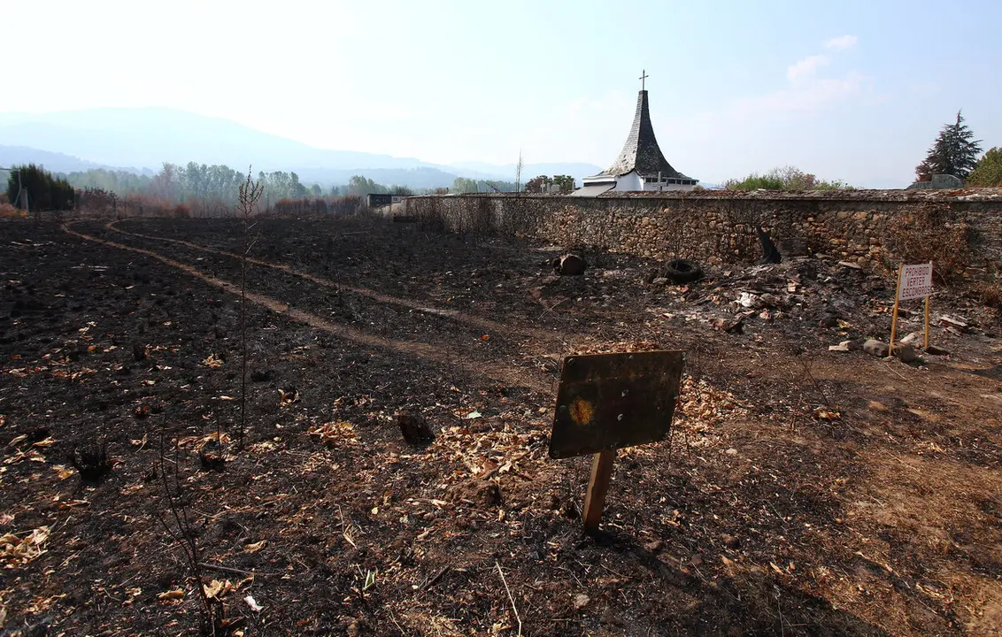 Efectos del incendio de Castropodame (León)