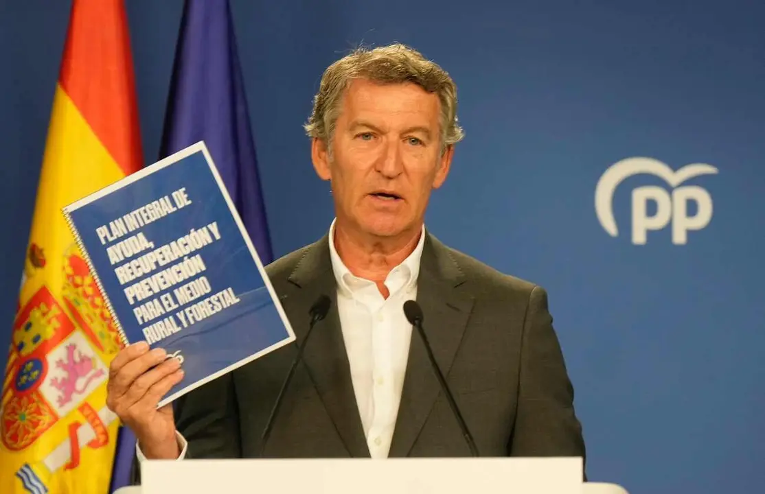 Feijóo, durante la presentación de su paquete de medidas.