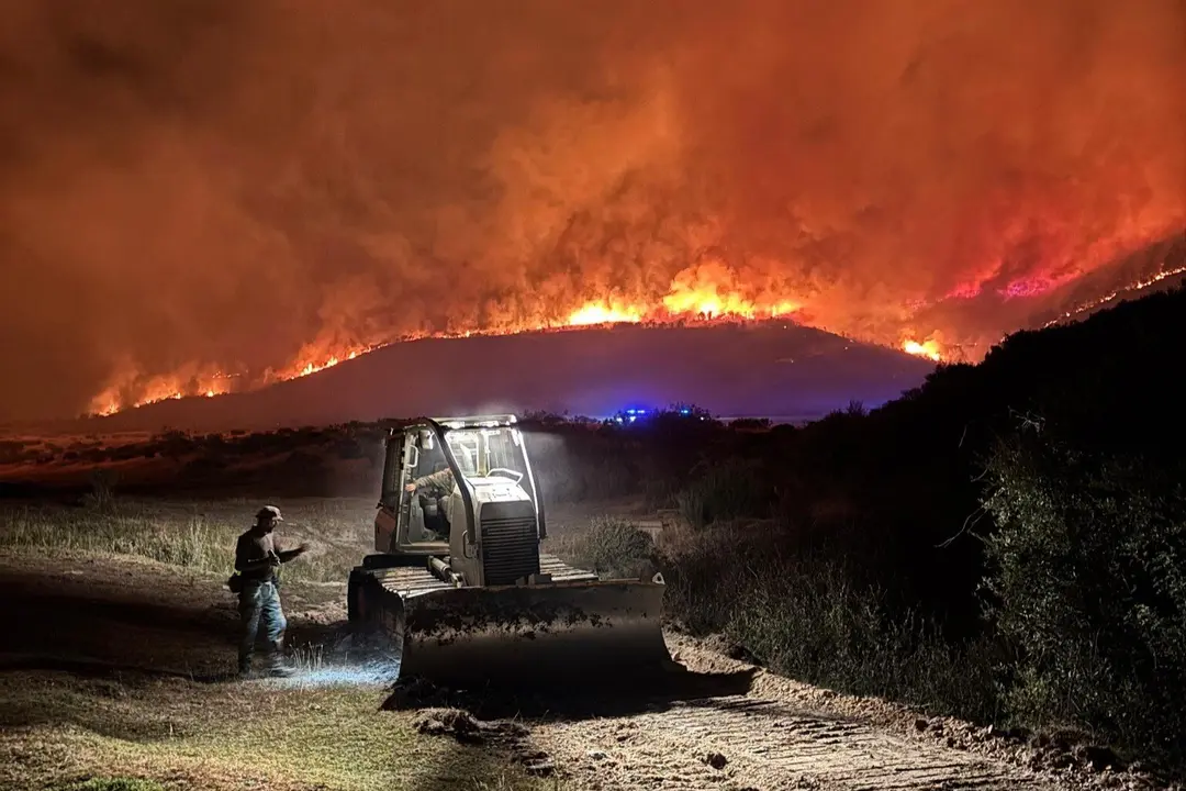 Los zapadores de la Brigada Guzmán el Bueno trabajan en el incendio forestal cerca de Riaño. Foto: Ejército de Tierra