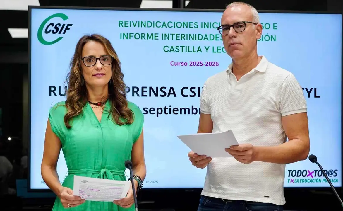 La presidenta del sector de Educación de CSIF Castilla y León, Isabel Madruga, y el secretario de negociación del sector de Educación, Mariano González, valoran el inicio del nuevo curso escolar, el acuerdo con la Junta, las oposiciones, interinidades e incidencias.