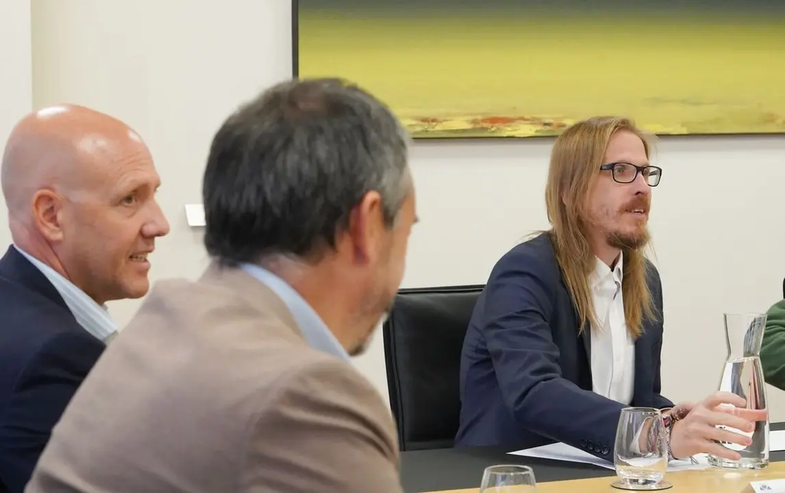 Pablo Fernández (Podemos), en la reunión de la Junta de Portavoces de este jueves.