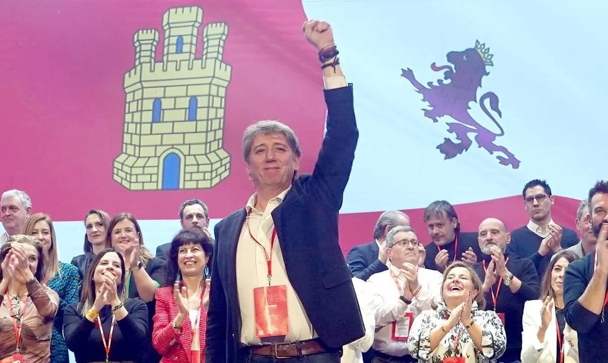 El secretario general del PSCyL, Carlos Martínez, en la segunda jornada del XV Congreso Autonómico del PSOE de Castilla y León.