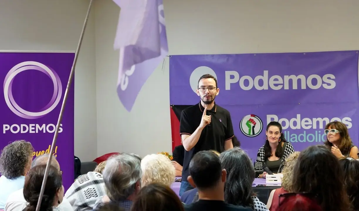 Podemos Castilla y León celebra un encuentro con la militancia en el que su coordinador, Miguel Ángel Llamas, analiza la cita electoral autonómica de marzo de 2026.