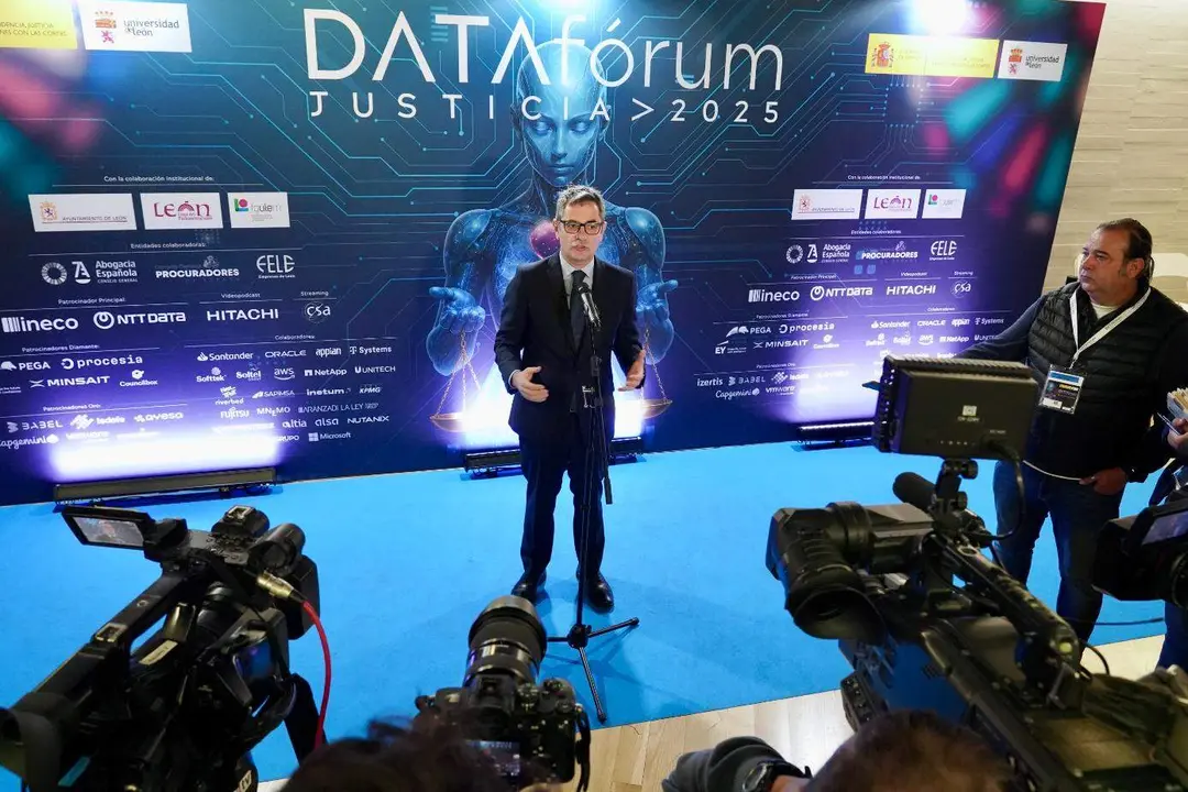 El ministro de Presidencia, Justicia y Relaciones con las Cortes, Félix Bolaños, participa en la Tercera jornada del DATA fórum Justicia 2025: El año de la Justicia. Fotos: Campillo