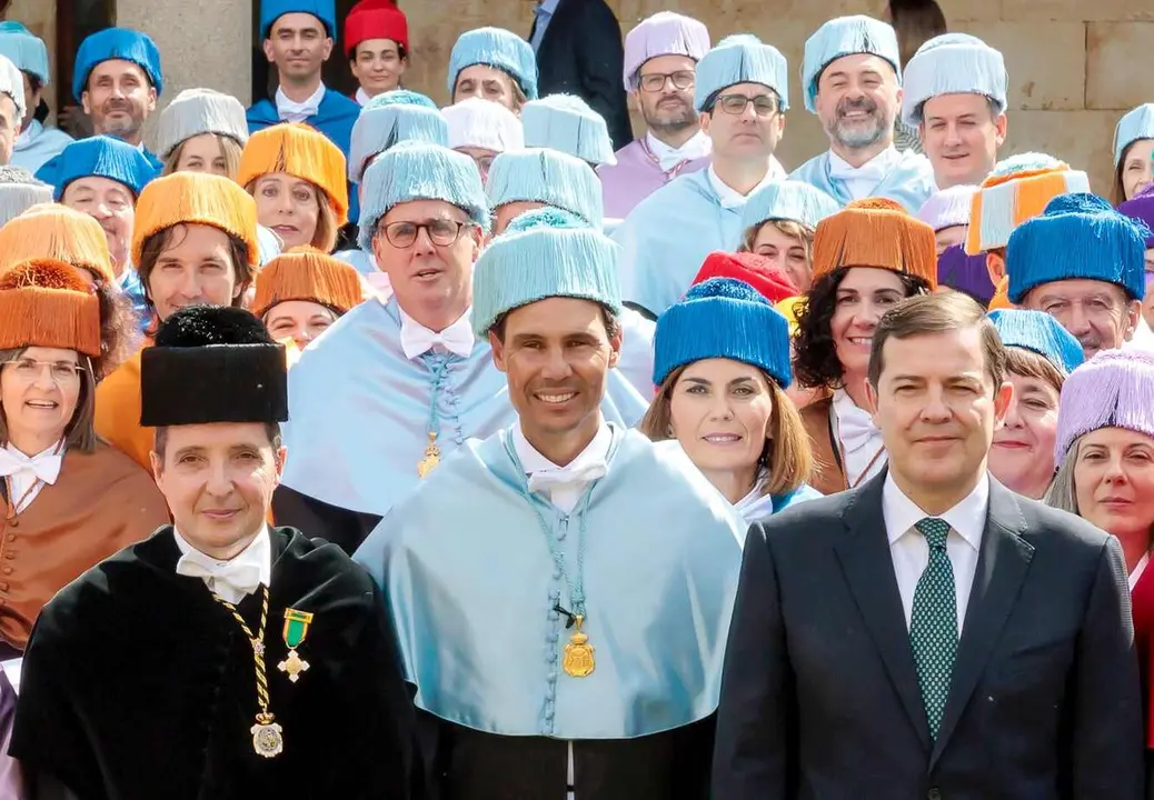 La Universidad de Salamanca inviste como doctor ‘honoris causa’ al tenista español Rafael Nadal, durante la solemne ceremonia desarrollada conforme al antiguo ceremonial en latín en el Paraninfo de las Escuelas Mayores