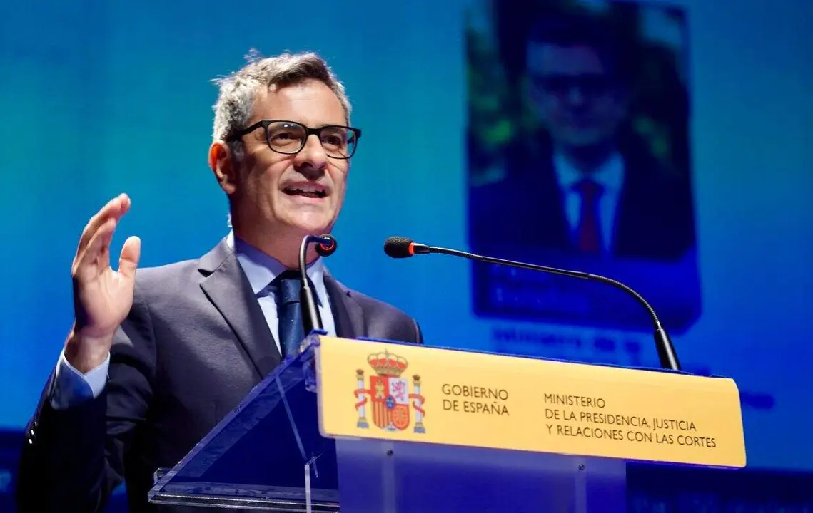 El ministro de Presidencia, Justicia y Relaciones con las Cortes, Félix Bolaños, preside el acto de clausura del DATA fórum Justicia 2025: El año de la Justicia