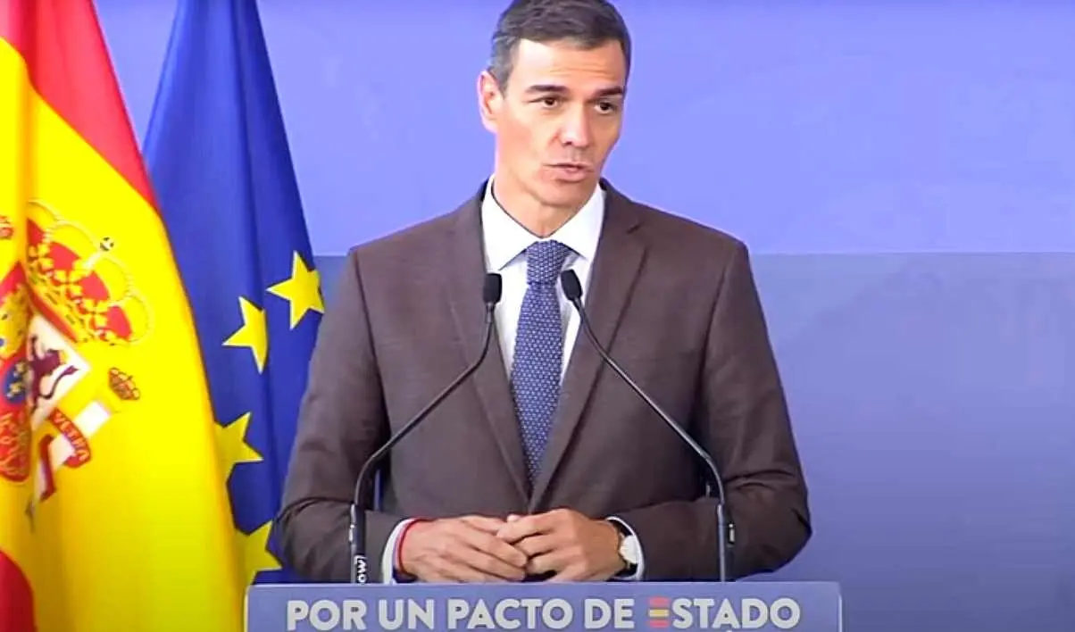 Pedro S&aacute;nchez, durante la cumbre clim&aacute;tica de Ponferrada.