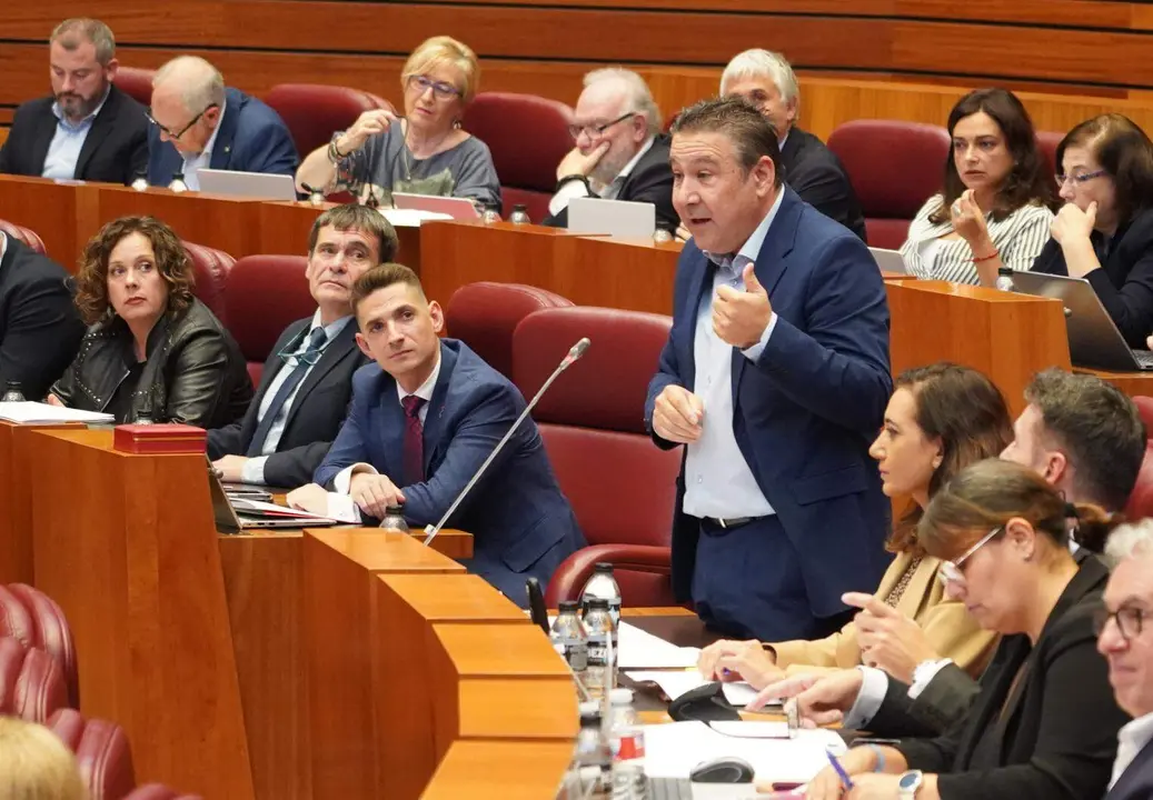 Luis Mariano Santos, durante su intervención en el pleno de las Cortes.