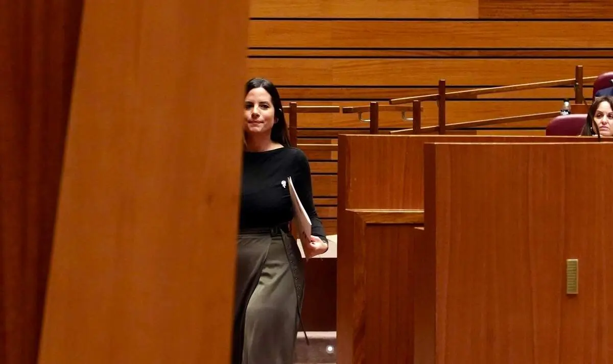La procuradora socialista Nuria Rubio en el Pleno de las Cortes