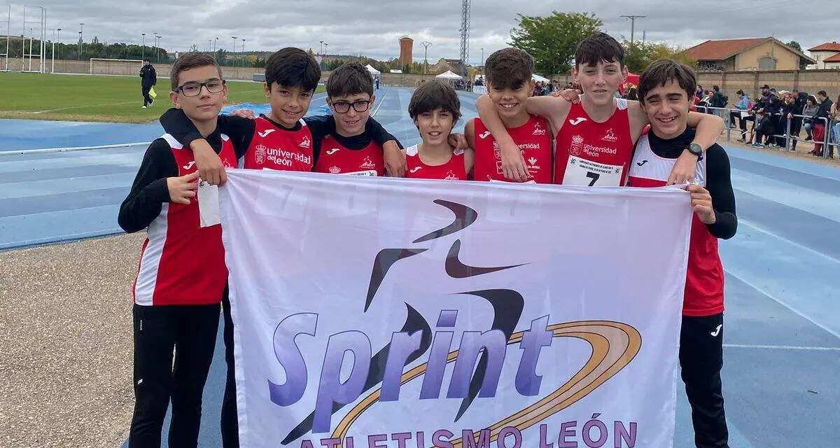 Los más jóvenes del Universidad de León Sprint Atletismo comienzan su temporada con un gran sexto puesto en el Campeonato de Clubes Sub14 de Castilla y León. Foto: Sprint