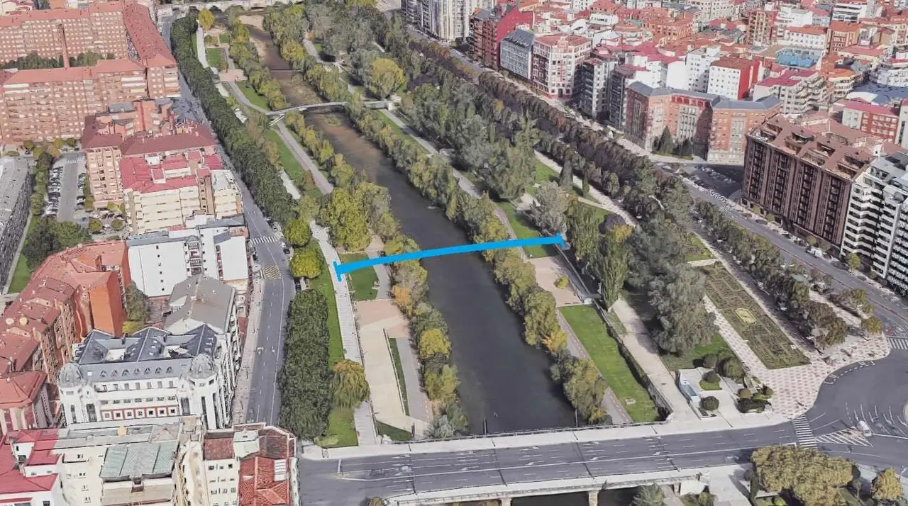 Imagen del punto en el que se ubicará la nueva pasarela.