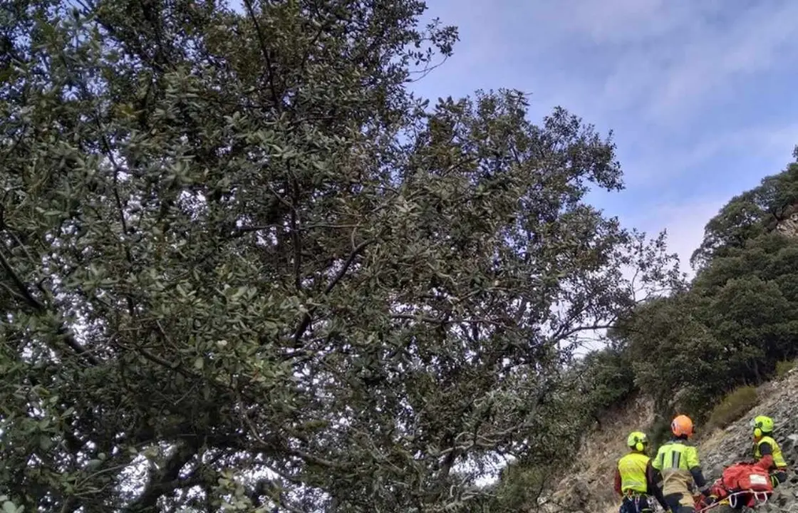 Efectivos de Emergencias, en el lugar del suceso.