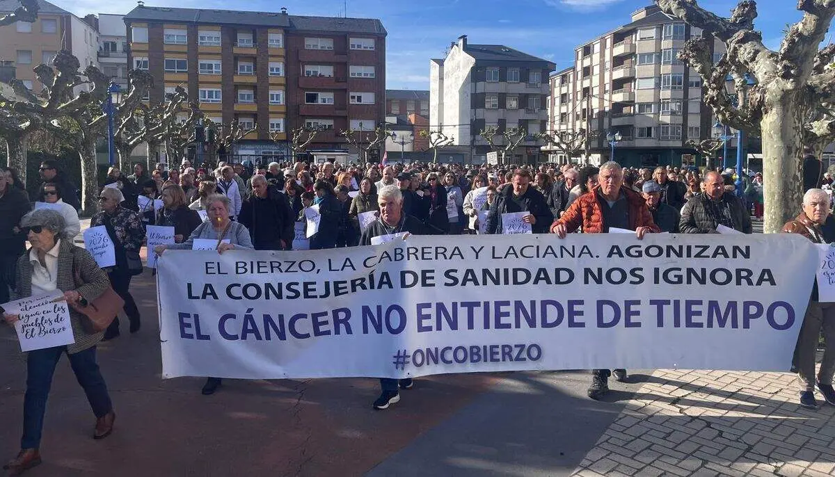 Manifestación por la sanidad pública en Bembibre este domingo. Foto: Cedida El Bierzo Digital