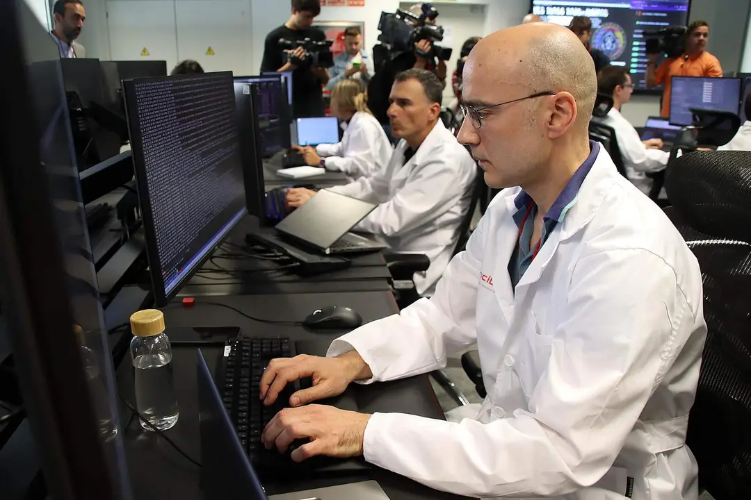 El Instituto Nacional de Ciberseguridad (Incibe) durante un simulacro en vivo de un ciberataque y crisis realista de ransomware e intentos de intrusi&oacute;n en los servicios p&uacute;blicos. Foto: Peio Garc&iacute;a