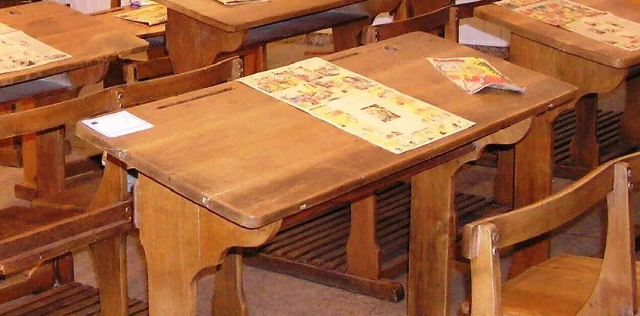 Pupitre de una escuela rural.
