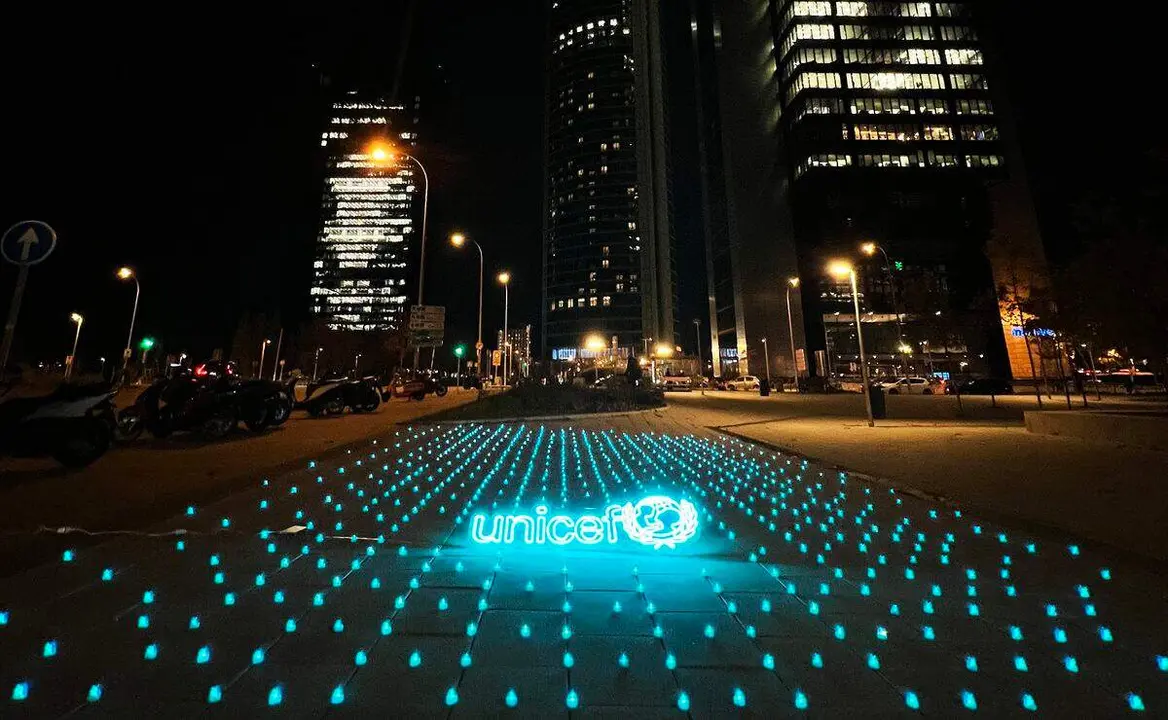 Una de las acciones de UNICEF España en Madrid para celebrar el Día Mundial de la Infancia. Foto: UNICEF España