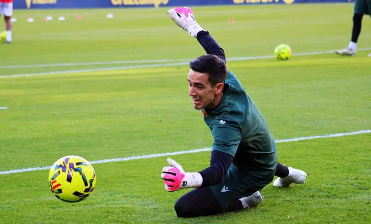 Badia, este domingo, durante el calentamiento.