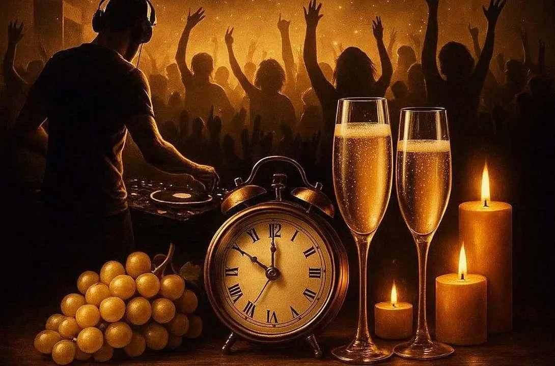 Imagen parcial del cartel anunciador de la Nochevieja anticipada.