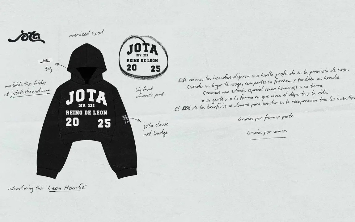 Sudadera diseñada por el jugador de la Cultural Mboula para apoyar a los afectados por los incendios.