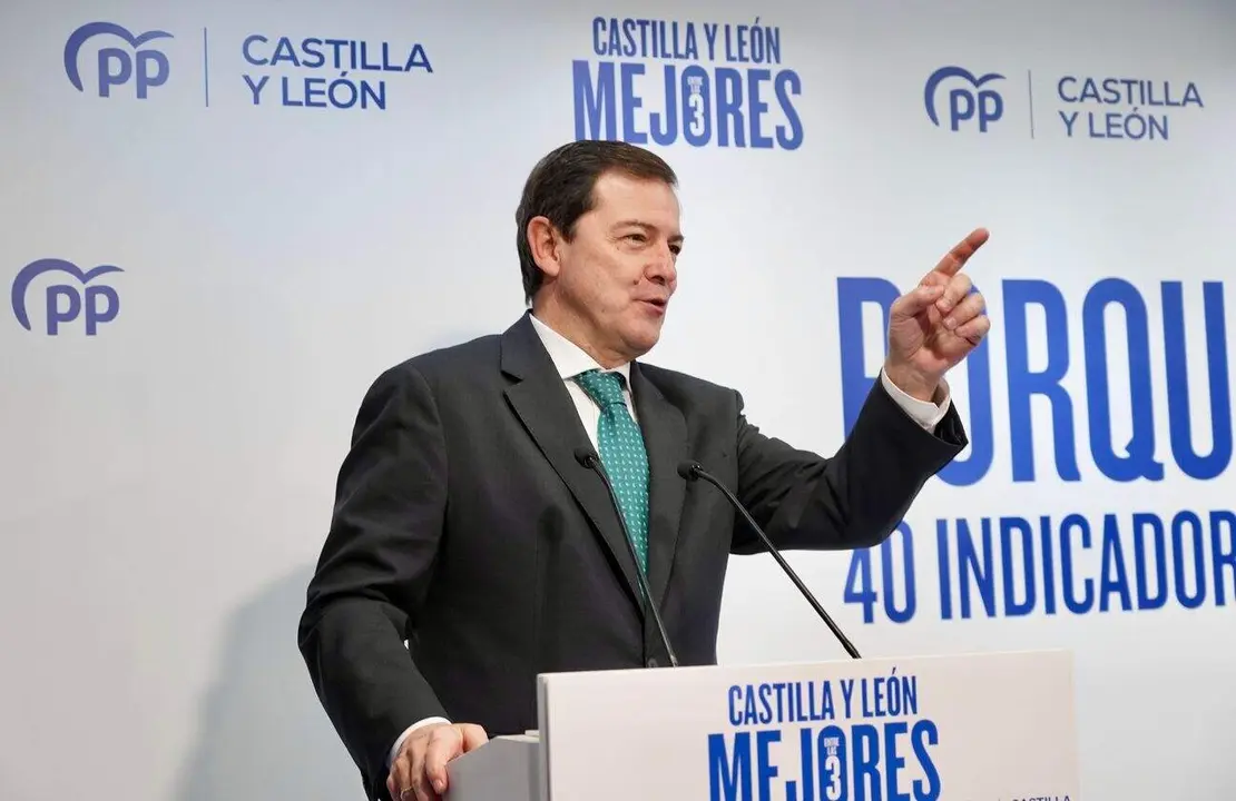 El presidente del Partido Popular de Castilla y León, Alfonso Fernández Mañueco, clausura el foro de presentación de los indicadores del proyecto ‘Castilla y León entre las 3 mejores comunidades de España’.