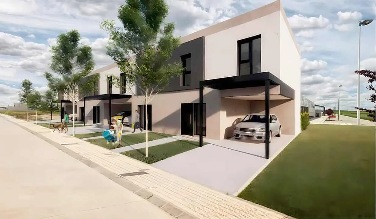 Imagen del proyecto de viviendas unifamiliares para atraer población joven a Valverde de la Virgen.