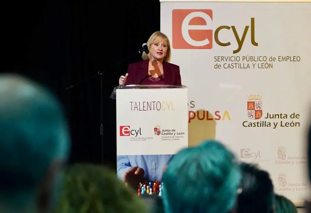 La consejera de Industria, Comercio y Empleo, Leticia García, presenta el proyecto ''Talento - Empleo de Castilla y León''. Foto: Ical