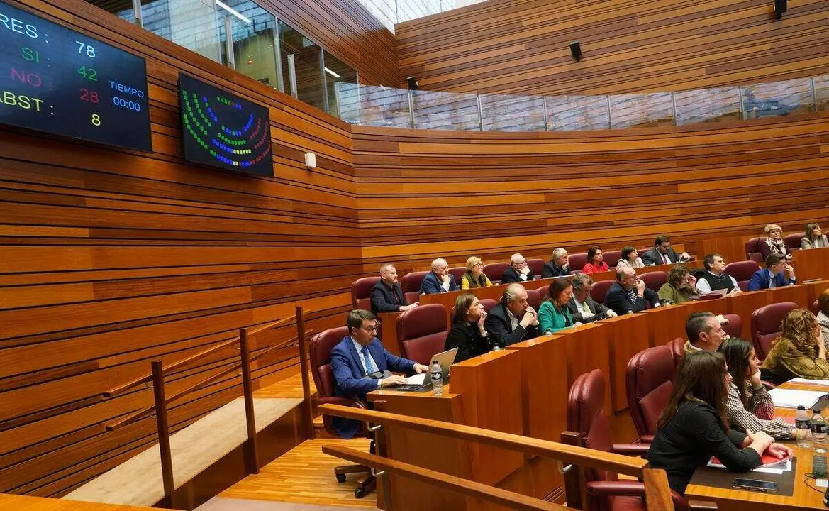 Votación en la segunda jornada del pleno de las Cortes de Castilla y León.