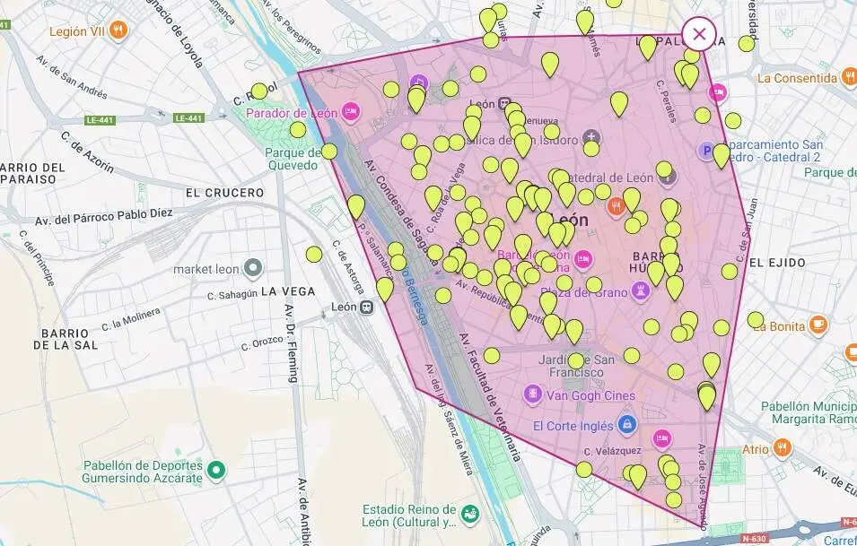 Mapa de alquiler en Idealista, con m&aacute;ximos de 1.700 euros.