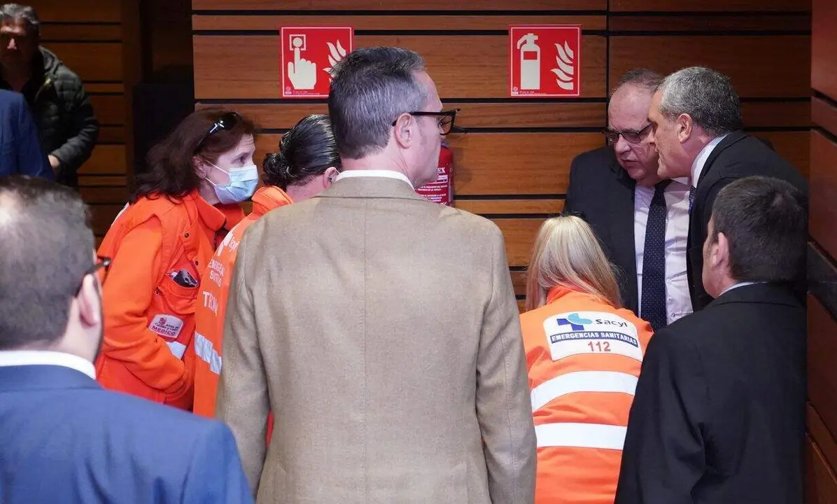 Los servicios m&eacute;dicos asisten a la procuradora socialista Isabel Gonzalo