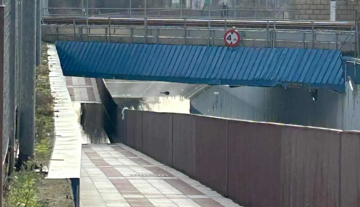 Imagen del paso subterr&aacute;neo de El Pr&iacute;ncipe y ya inundado por completo impidiendo el paso tanto de veh&iacute;culos como de peatones.