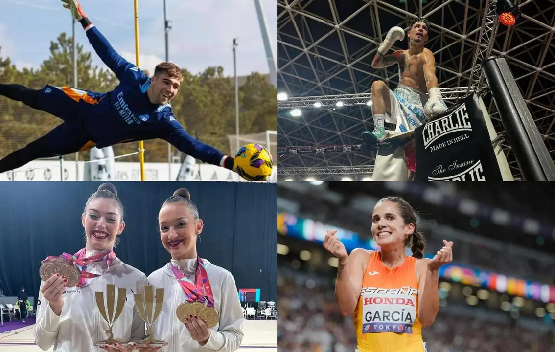 Fran Gonz&aacute;lez, Antonio Barrul, las 'Andreas' y Marta Garc&iacute;a.