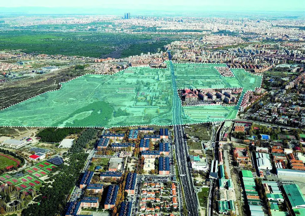 Imagen del nuevo barrio Campamento que se va a levantar en Madrid con destino para vivienda asequible.