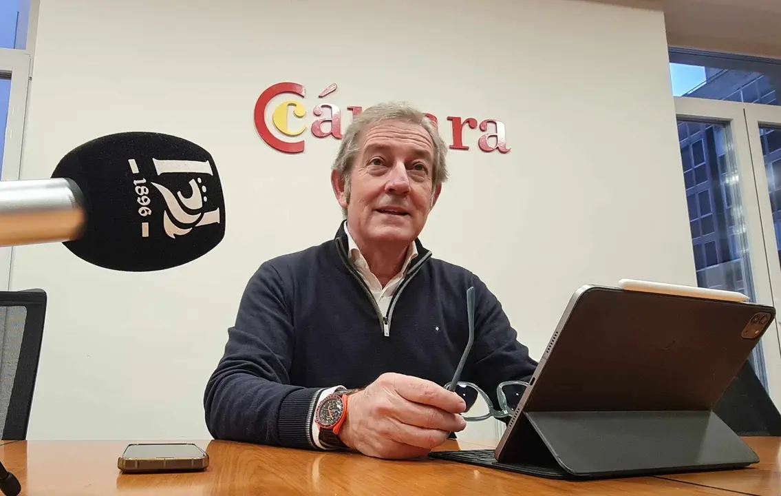 Javier Vega, presidente de la C&aacute;mara de Comercio, durante su entrevista con Heraldo de Le&oacute;n.