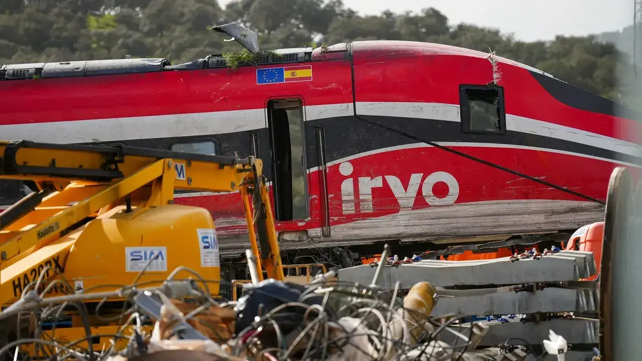Imagen del tren Iryo tras sufrir el accidente.