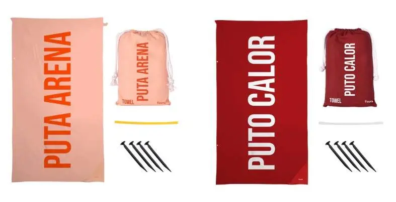 Dos modelos diferentes de las toallas de Fisura premiadas en Intergift.