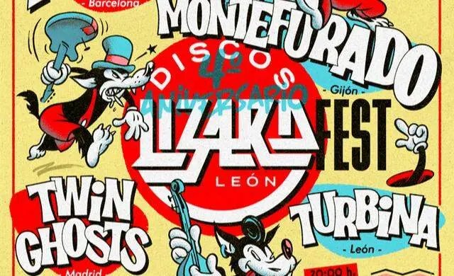 Fragmento del cartel del 5 aniversario de Discos Lizard.