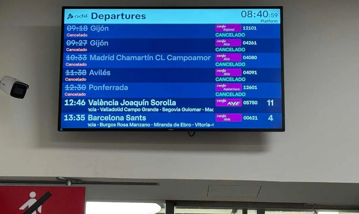 Imagen de m&uacute;ltiples cancelaciones en la jornada del pasado lunes, una escena que se ha repetido este mi&eacute;rcoles.