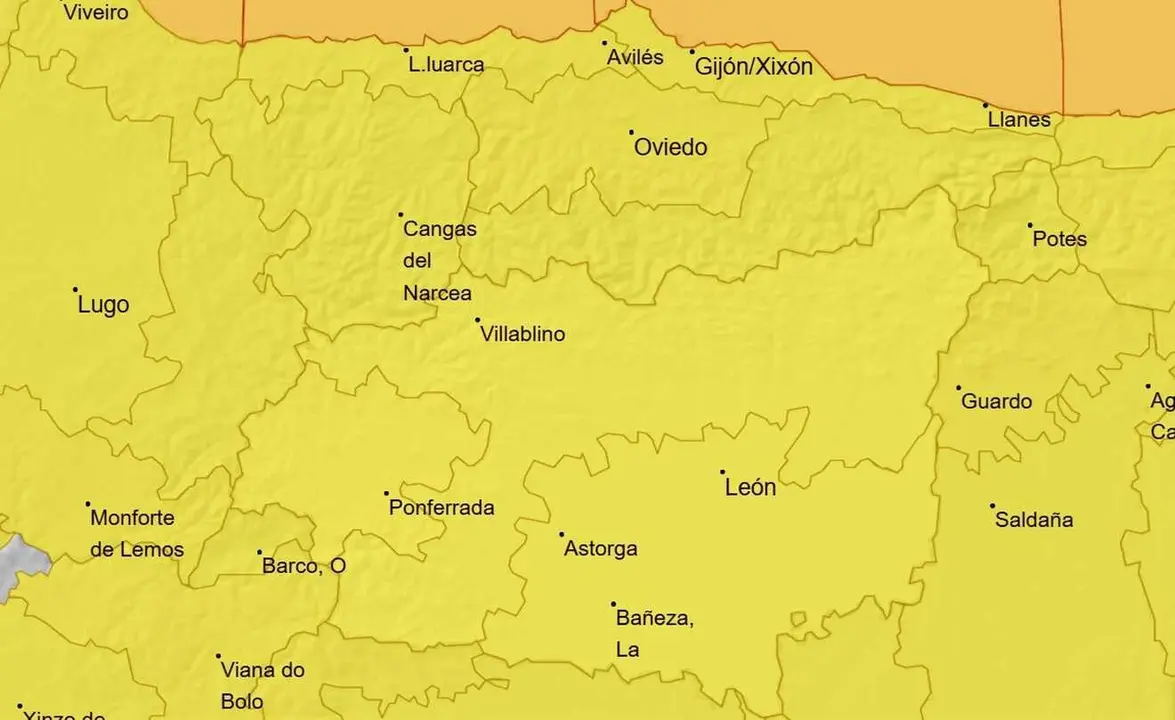 Imagen de la alerta amarilla de Aemet para este mi&eacute;rcoles.