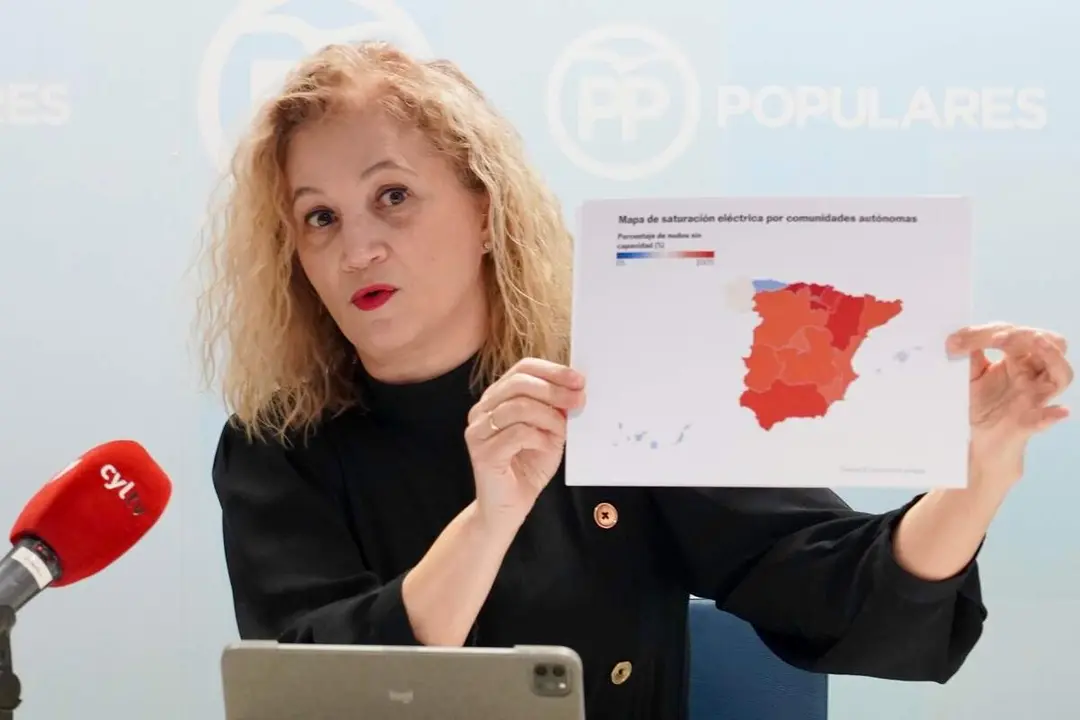 La diputada del Partido Popular de Le&oacute;n, Silvia Franco, durante una rueda de prensa.