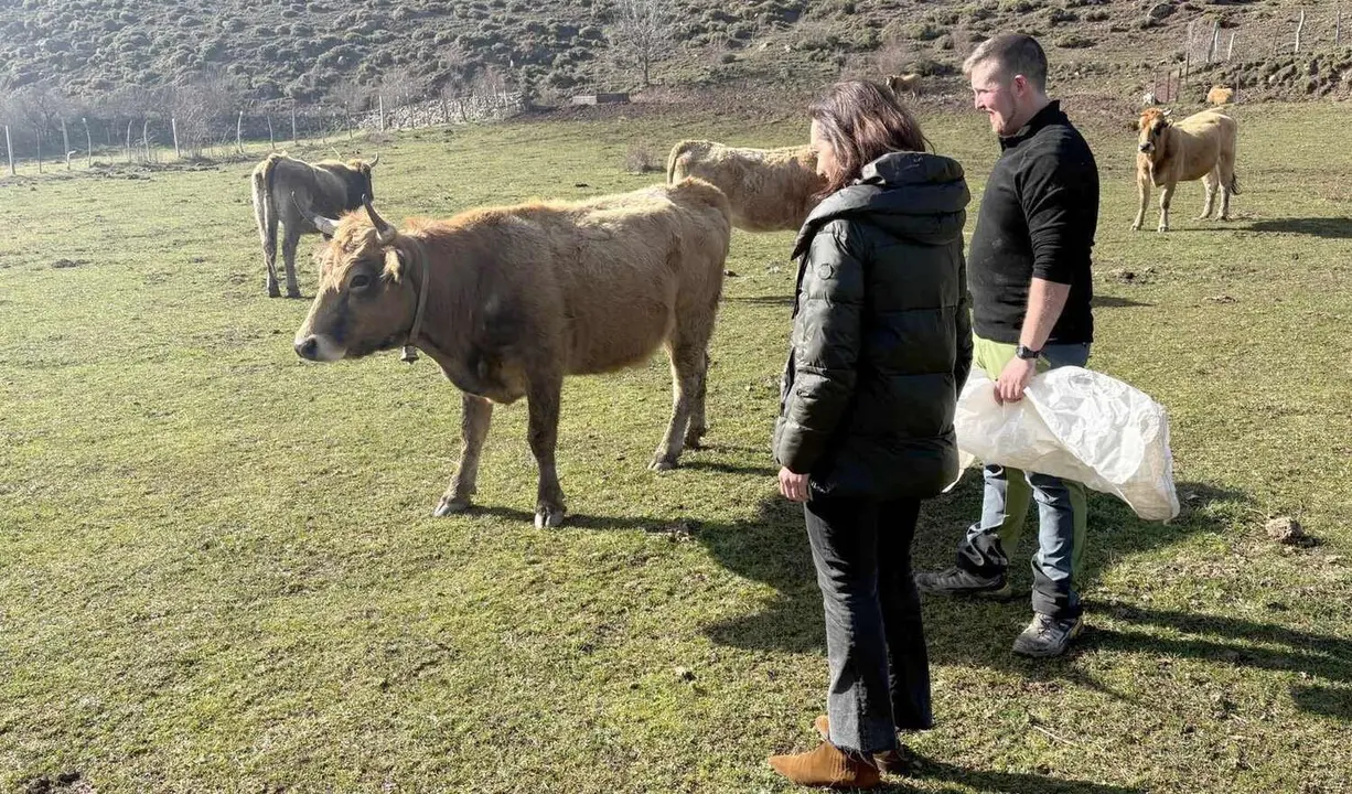 Visita por parte de representantes de UPL a una ganader&iacute;a en la zona de Cabrillanes.