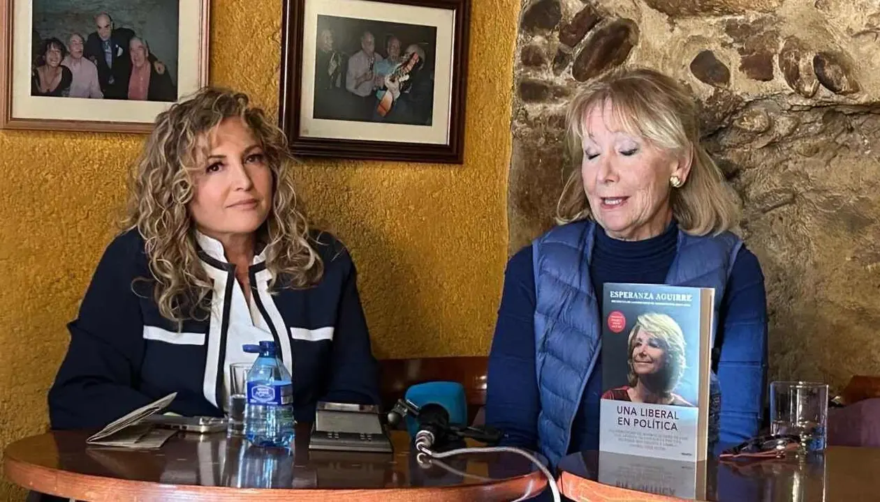 Esperanza Aguirre, durante la presentaci&oacute;n de su libro en Le&oacute;n, este viernes.