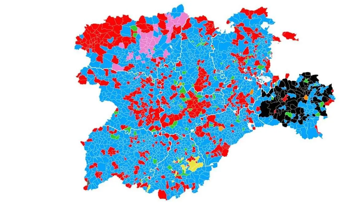 Mapa electoral de Castilla y Le&oacute;n.
